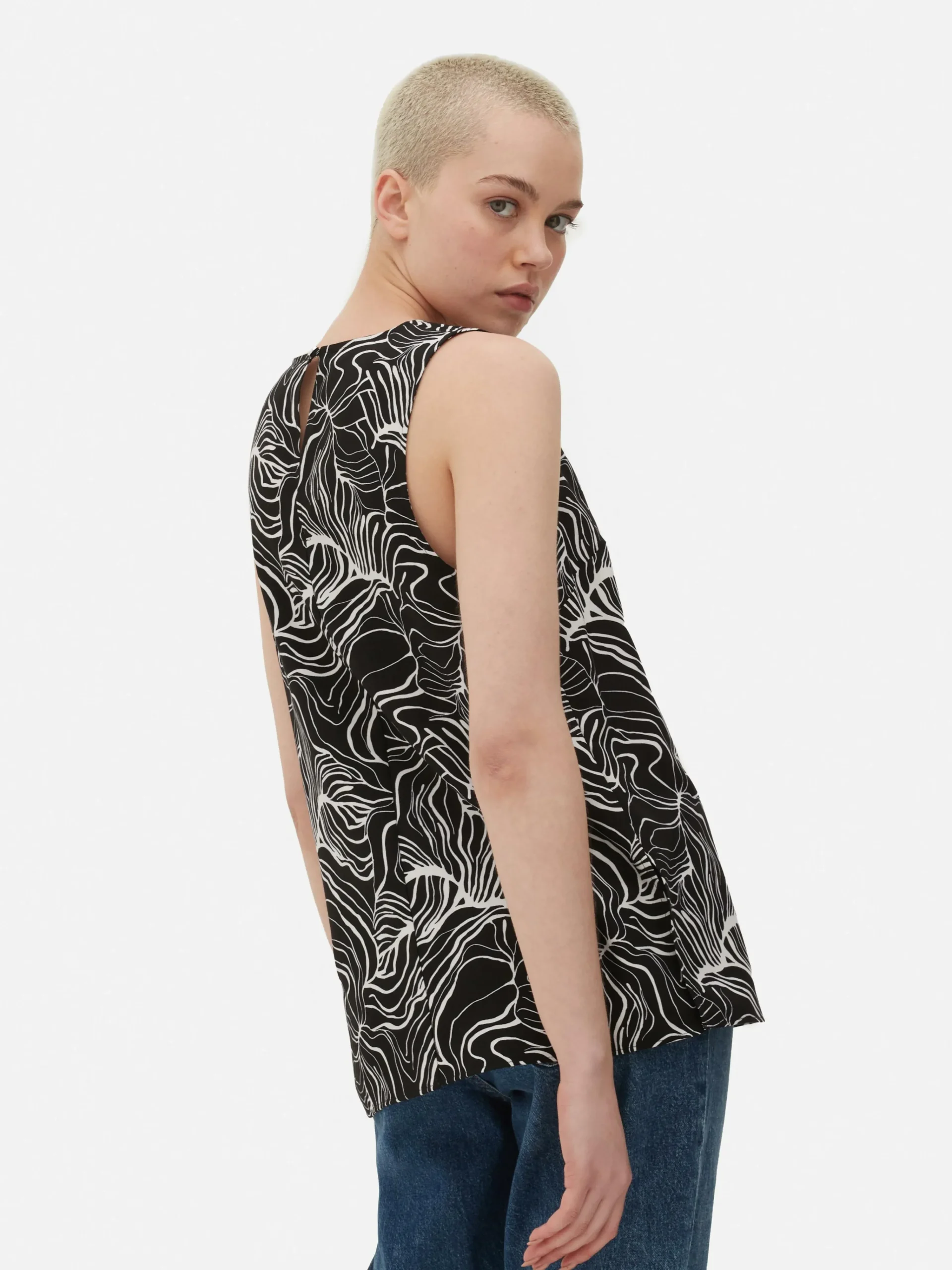 Abstract Print Sleeveless Top|Primark Hot