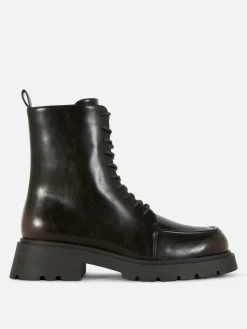 Apron Toe Laced Ankle Boots|Primark Outlet