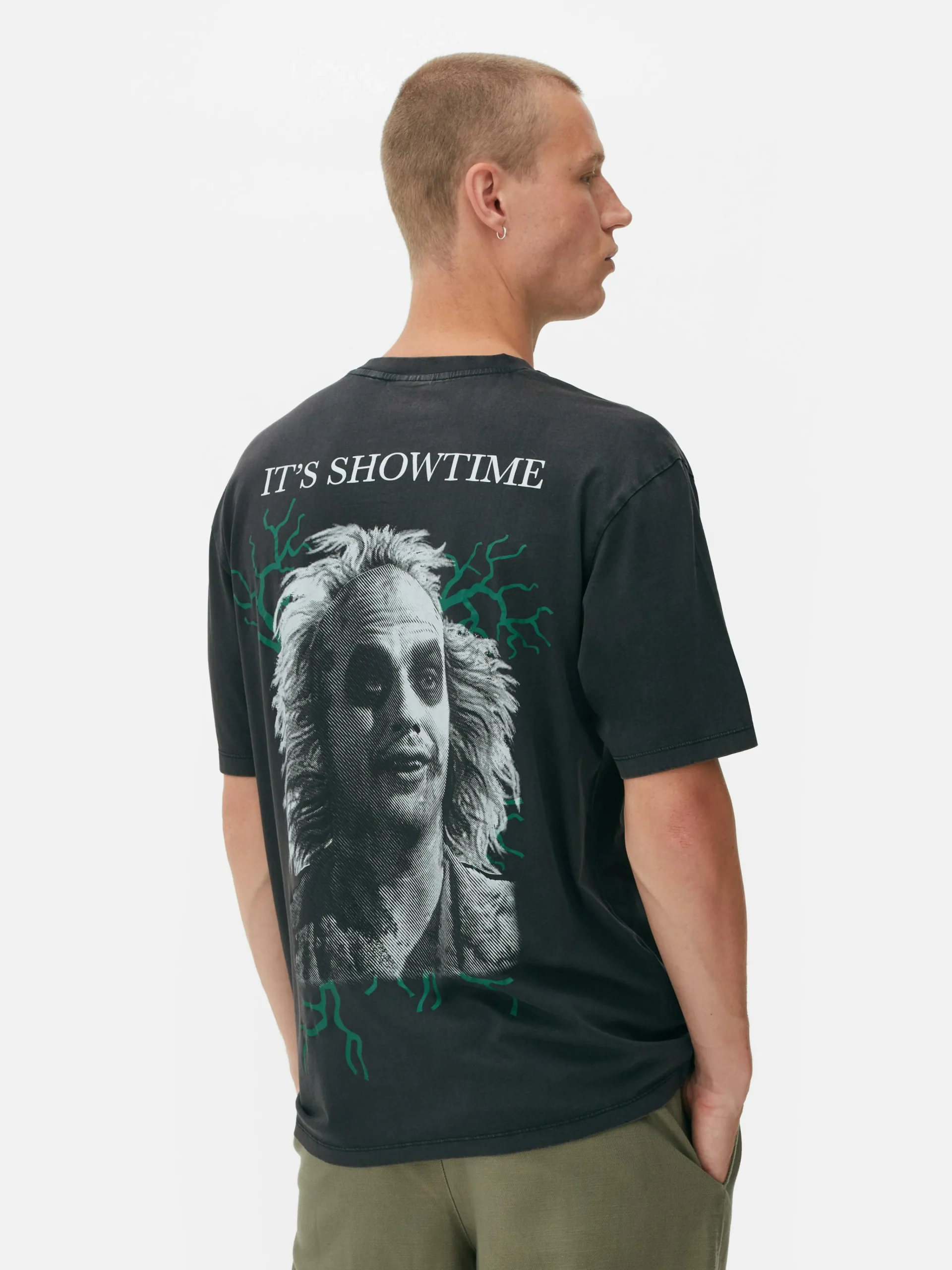 Beetlejuice Washed Effect T-Shirt|Primark
