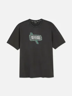 Beetlejuice Washed Effect T-Shirt|Primark