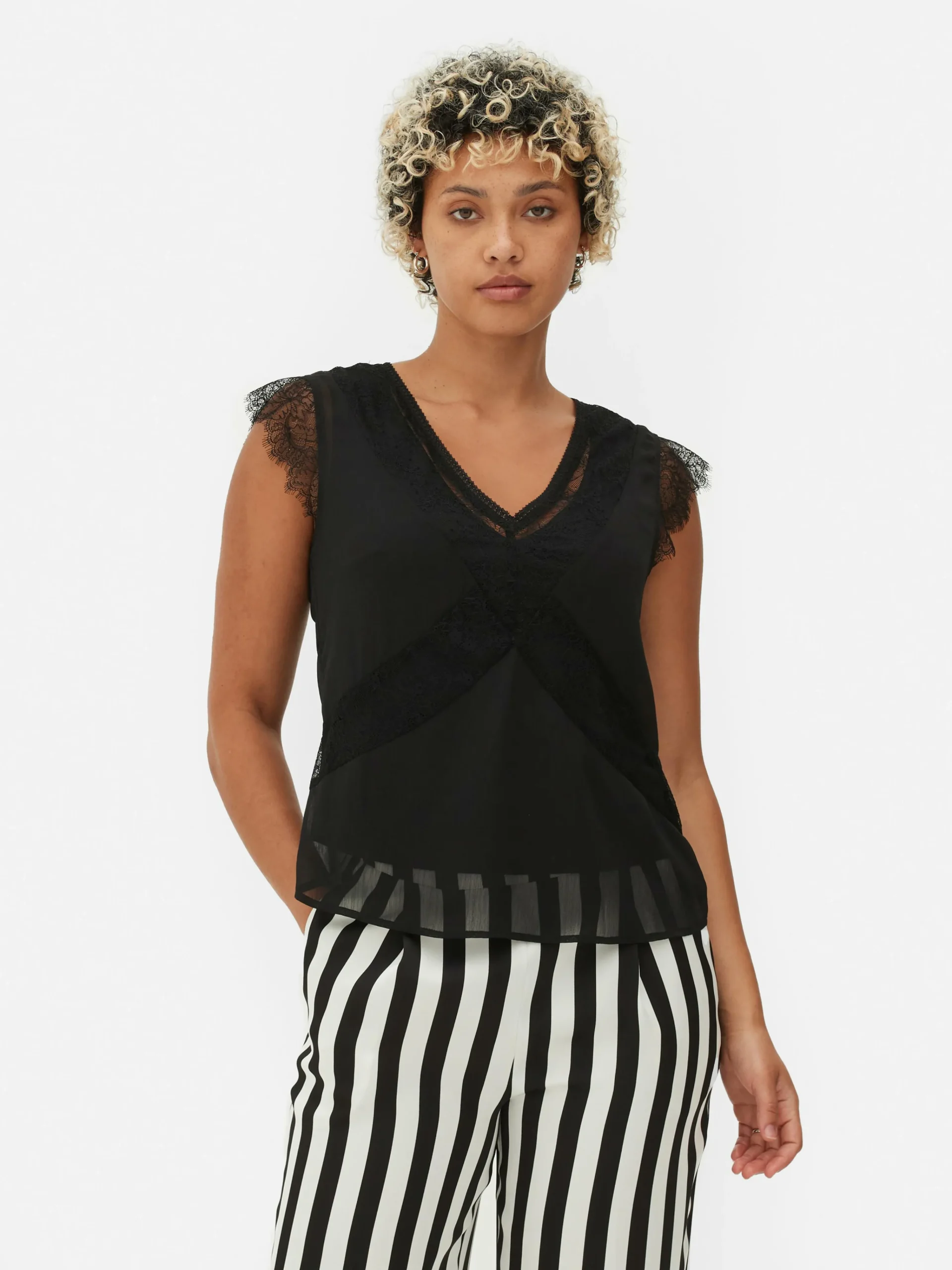 Beetlejuice X Colleen Atwood Lace Trim Blouse|Primark