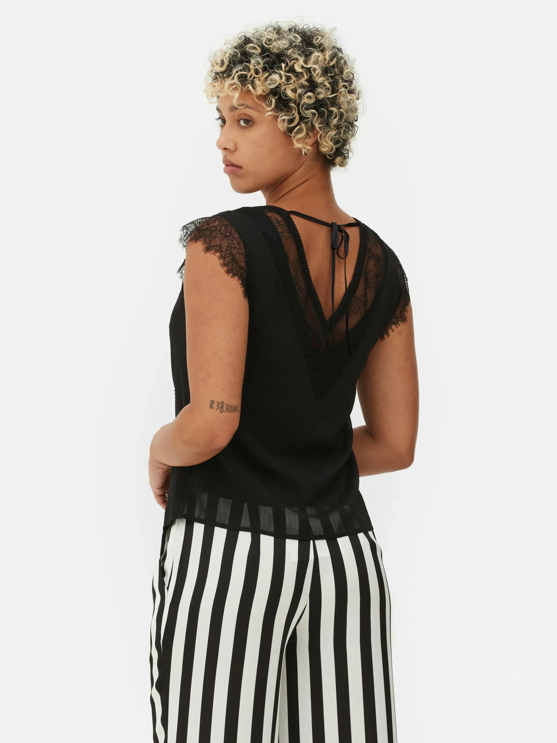 Beetlejuice X Colleen Atwood Lace Trim Blouse|Primark