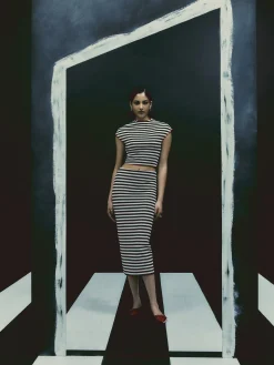 Beetlejuice X Colleen Atwood Stripe Midi Skirt Set|Primark Outlet