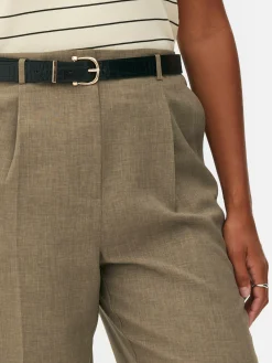 Belted Pleated Pants|Primark Clearance