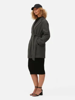Belted Wrap Coat|Primark Online
