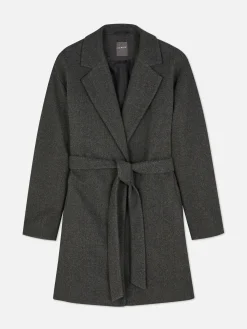 Belted Wrap Coat|Primark Online