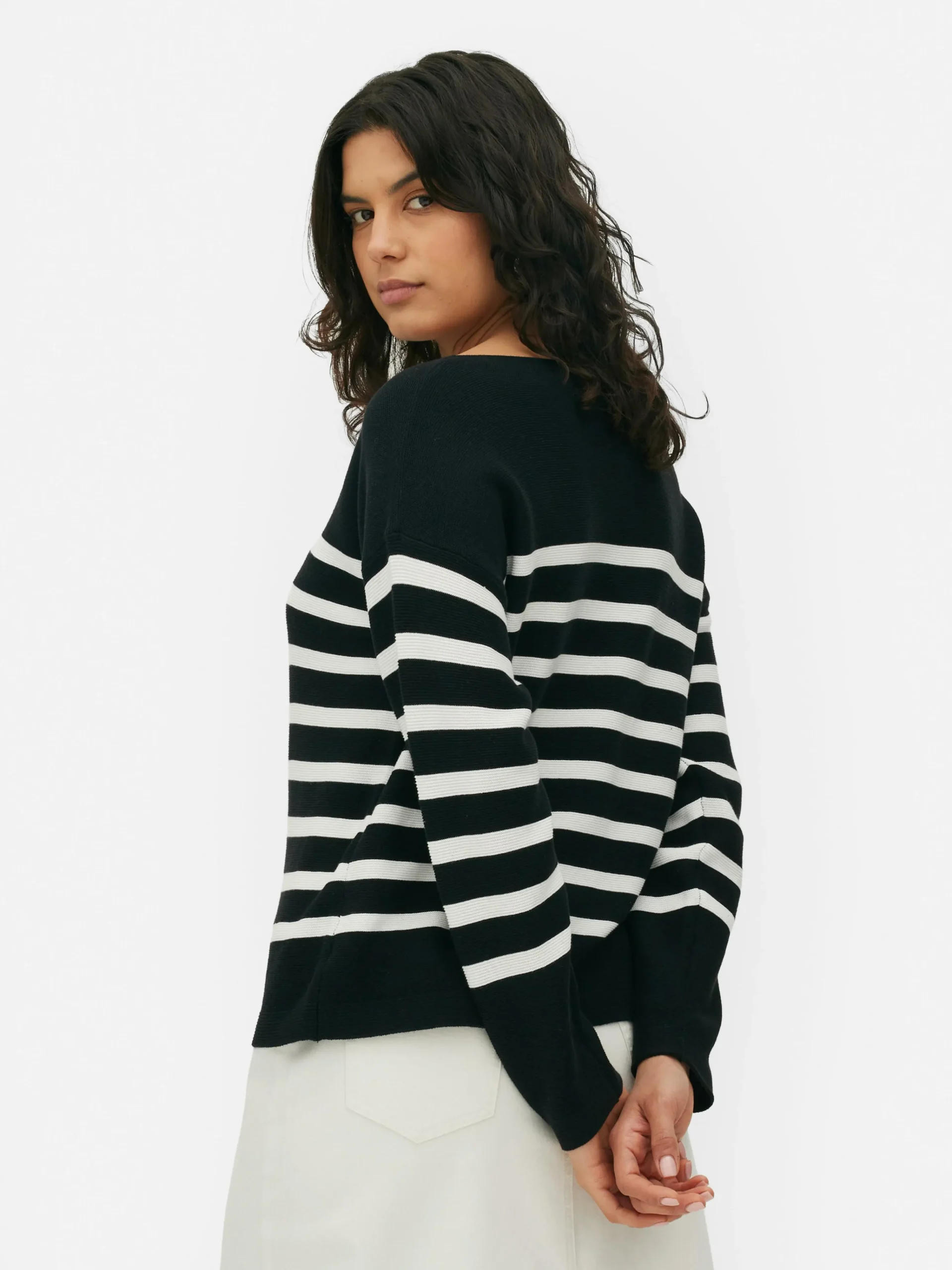 Boat Neck Long Sleeve Sweater|Primark Sale