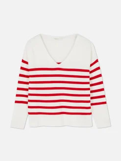 Boat Neck Long Sleeve Sweater|Primark Hot