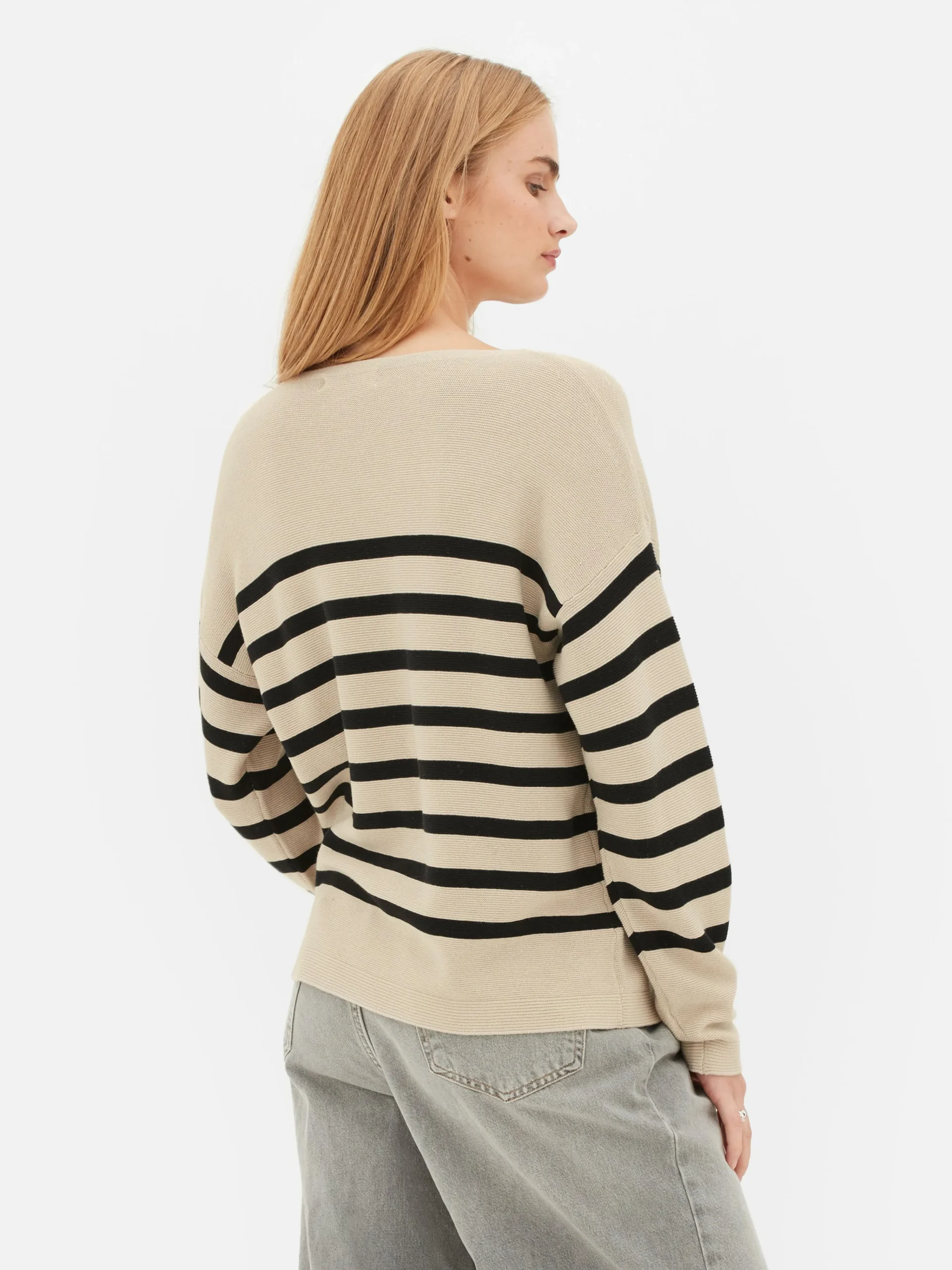 Boat Neck Long Sleeve Sweater|Primark Hot