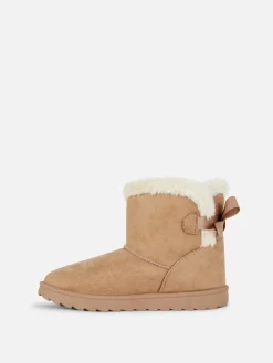 Bow Faux Fur Boots|Primark Clearance