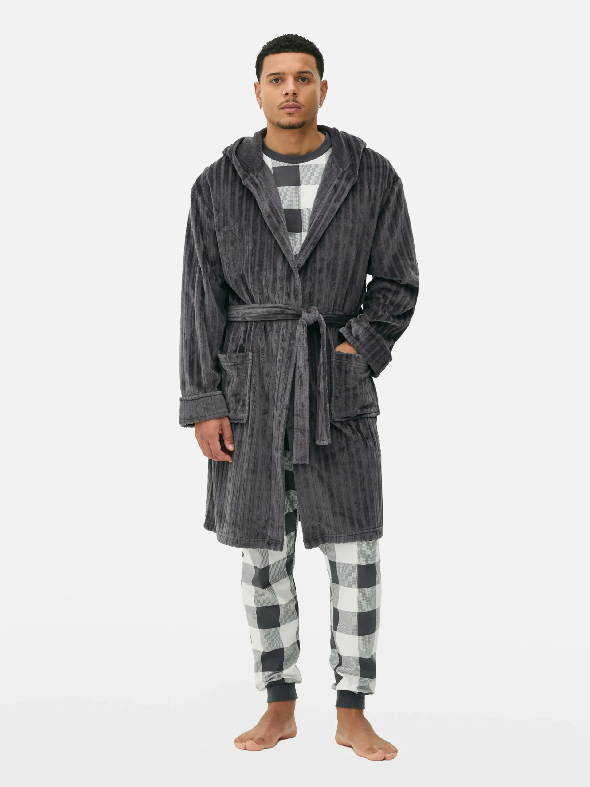Burnout Striped Robe|Primark