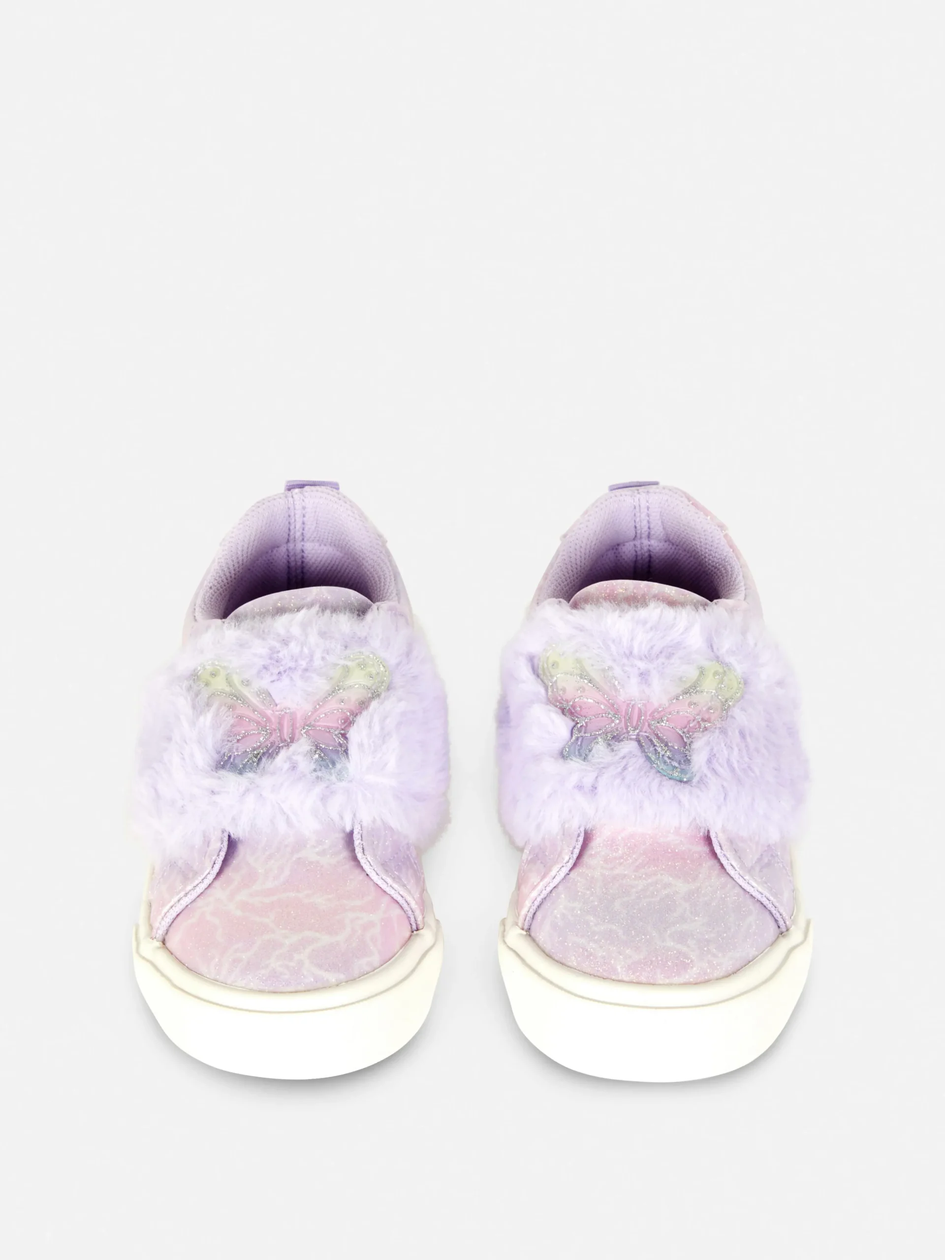 Butterfly Glitter Faux Fur Trim Sneakers|Primark Sale