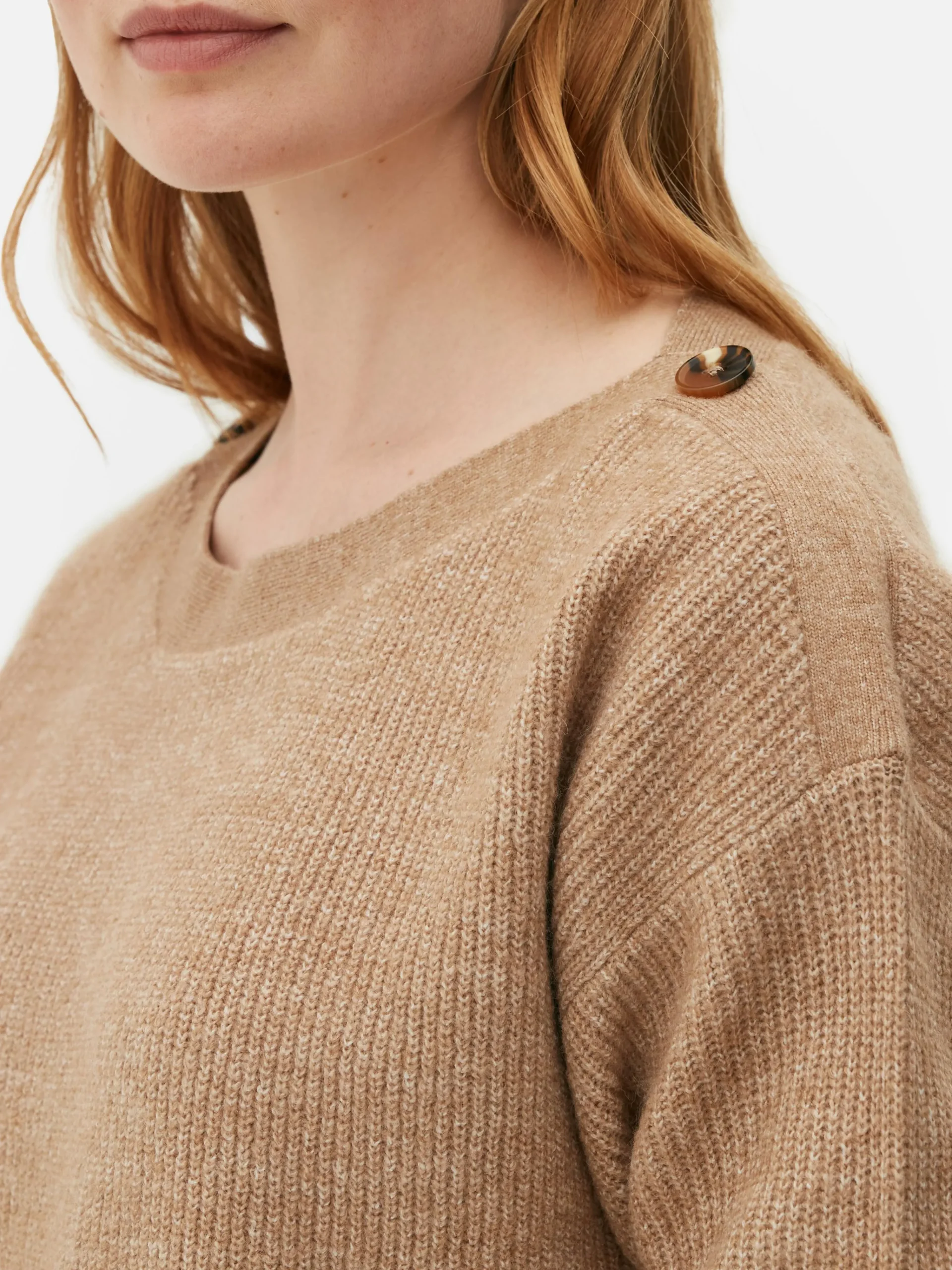 Button Shoulder Boatneck Sweater|Primark Sale