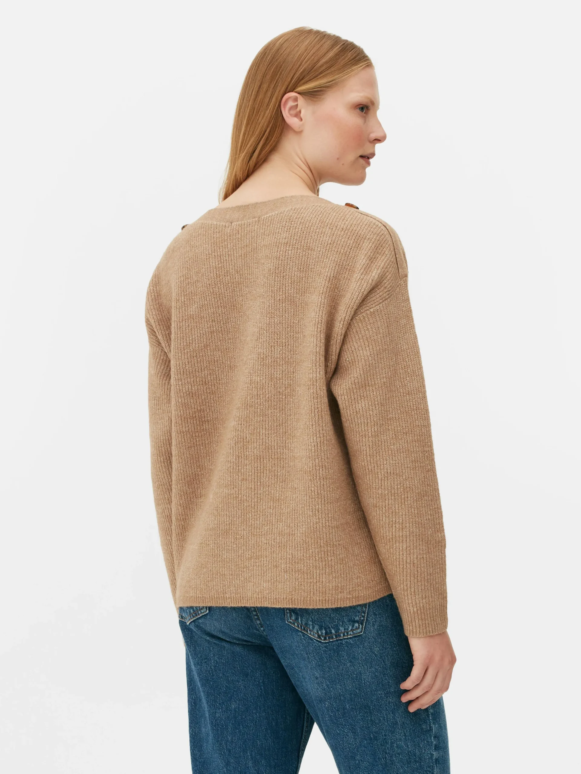 Button Shoulder Boatneck Sweater|Primark Sale