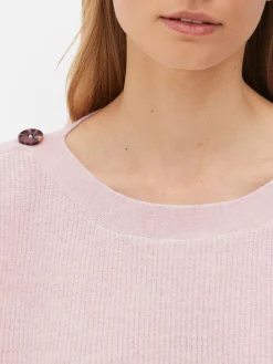 Button Shoulder Boatneck Sweater|Primark Discount