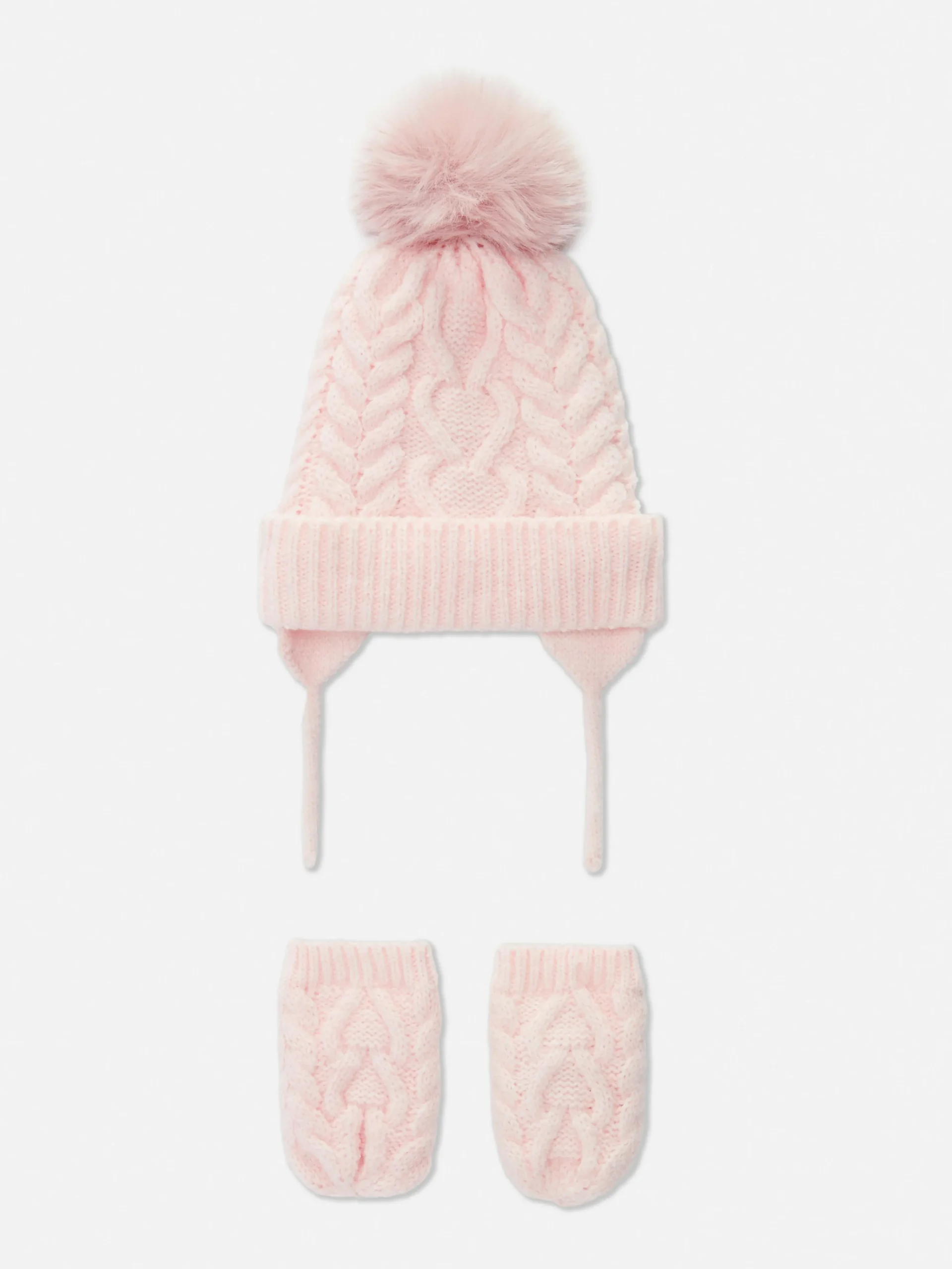 Cable Knit Beanie And Mittens Set|Primark Best