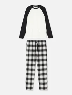 Check Brushed Cotton Pajamas|Primark Clearance