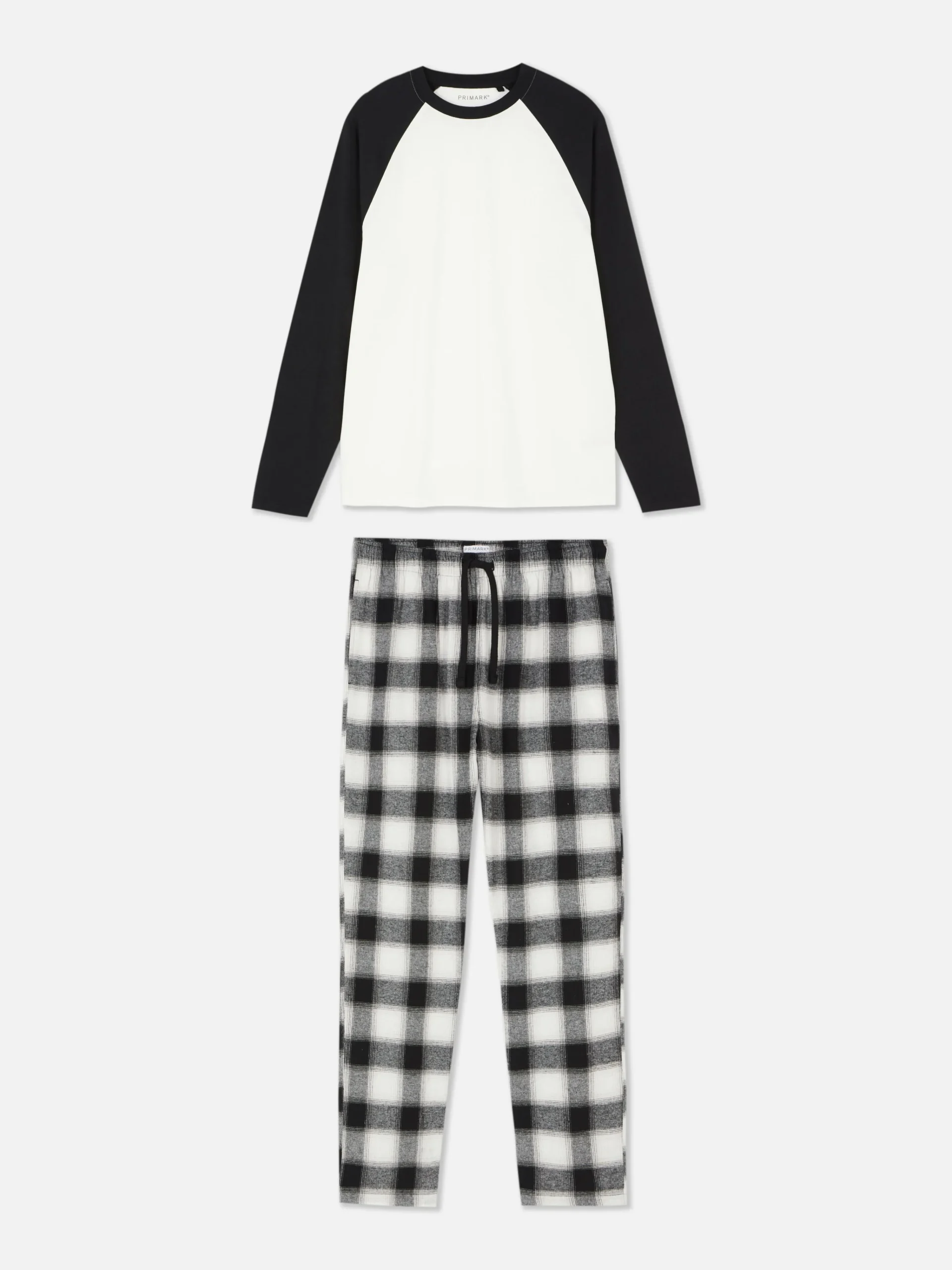 Check Brushed Cotton Pajamas|Primark Clearance