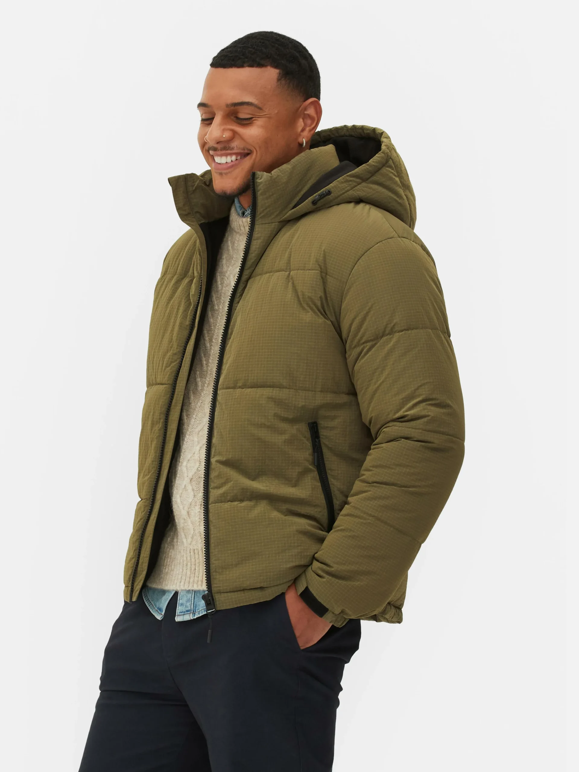 Check Puffer Jacket|Primark New
