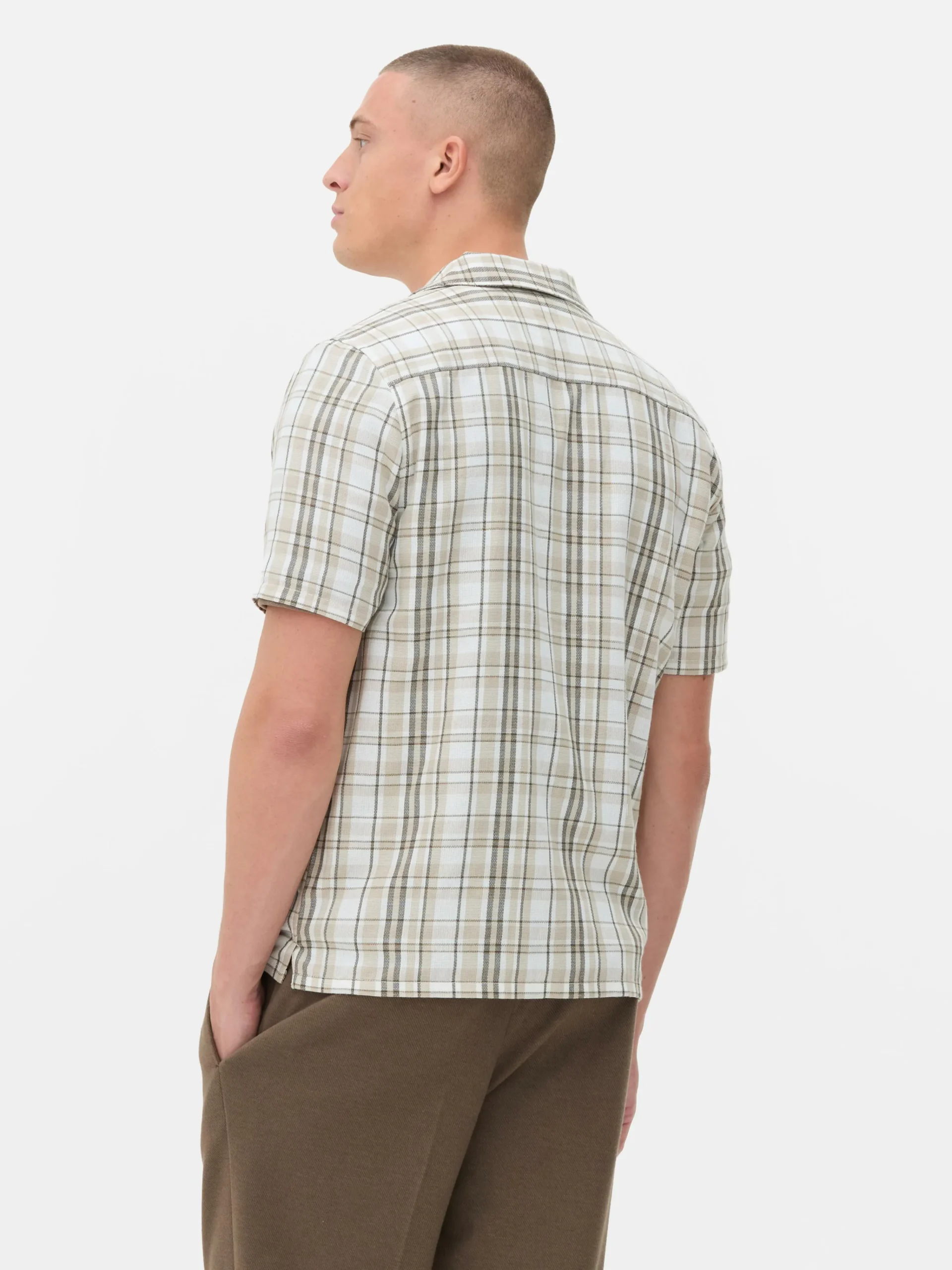 Check Textured Short Sleeve Shirt|Primark Best