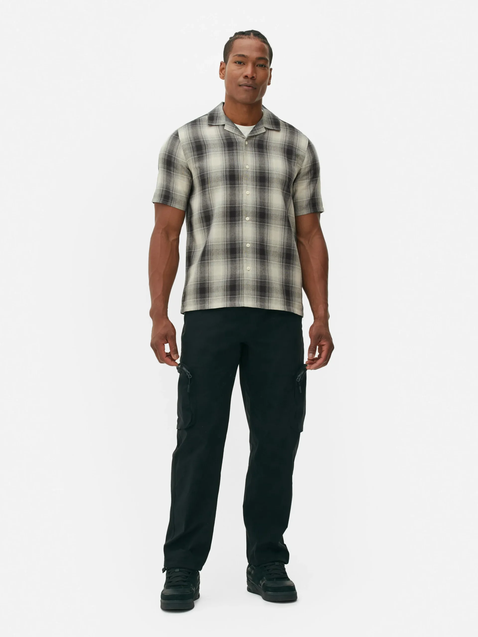 Check Textured Short Sleeve Shirt|Primark Sale