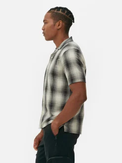 Check Textured Short Sleeve Shirt|Primark Sale