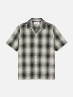 Check Textured Short Sleeve Shirt|Primark Sale