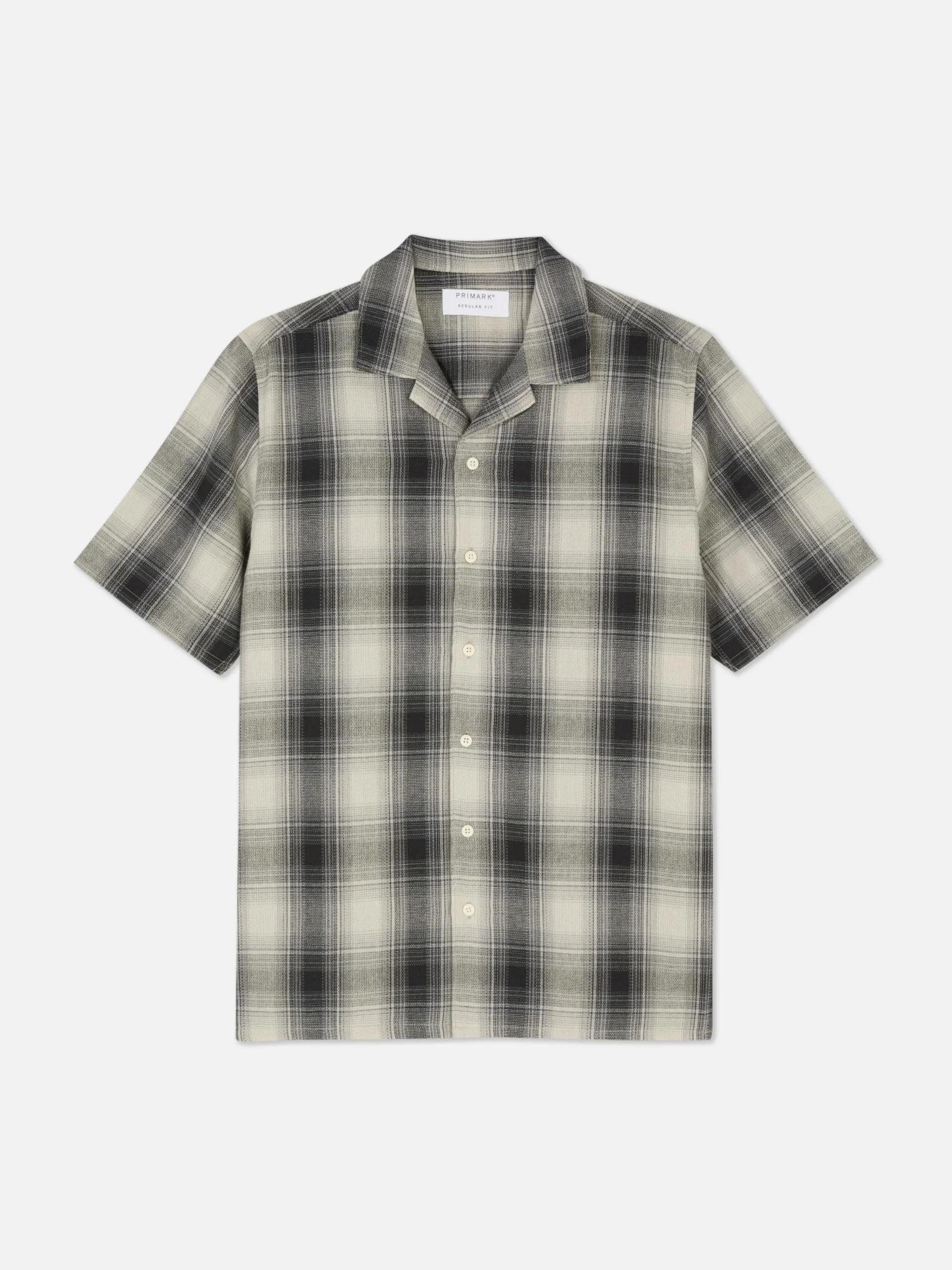 Check Textured Short Sleeve Shirt|Primark Sale