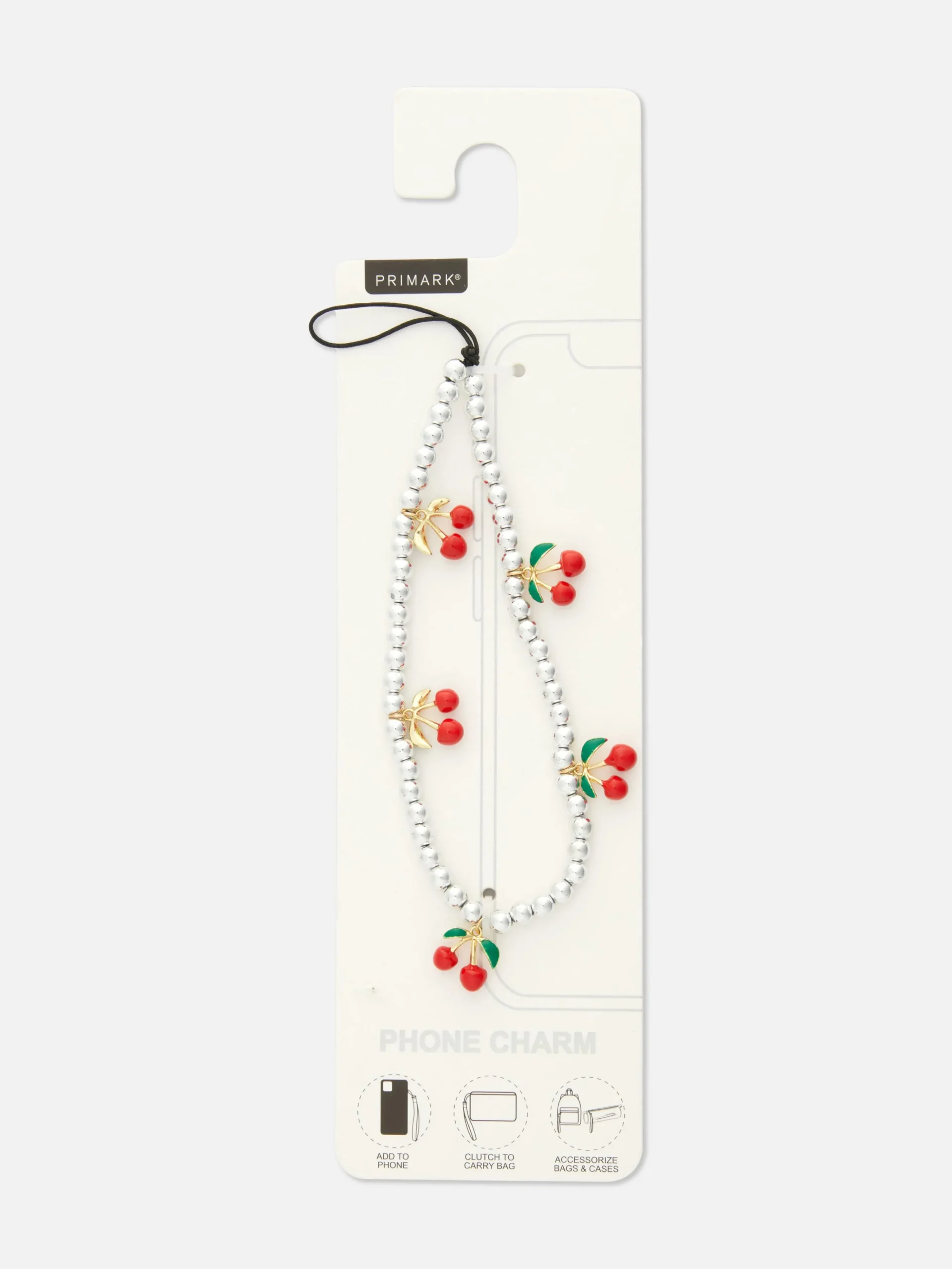 Cherry Beaded Phone Charm|Primark Online