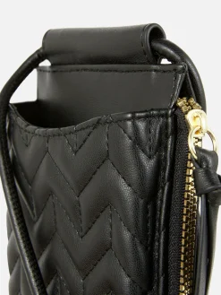 Chevron Quilted Zip Phone Bag|Primark Sale