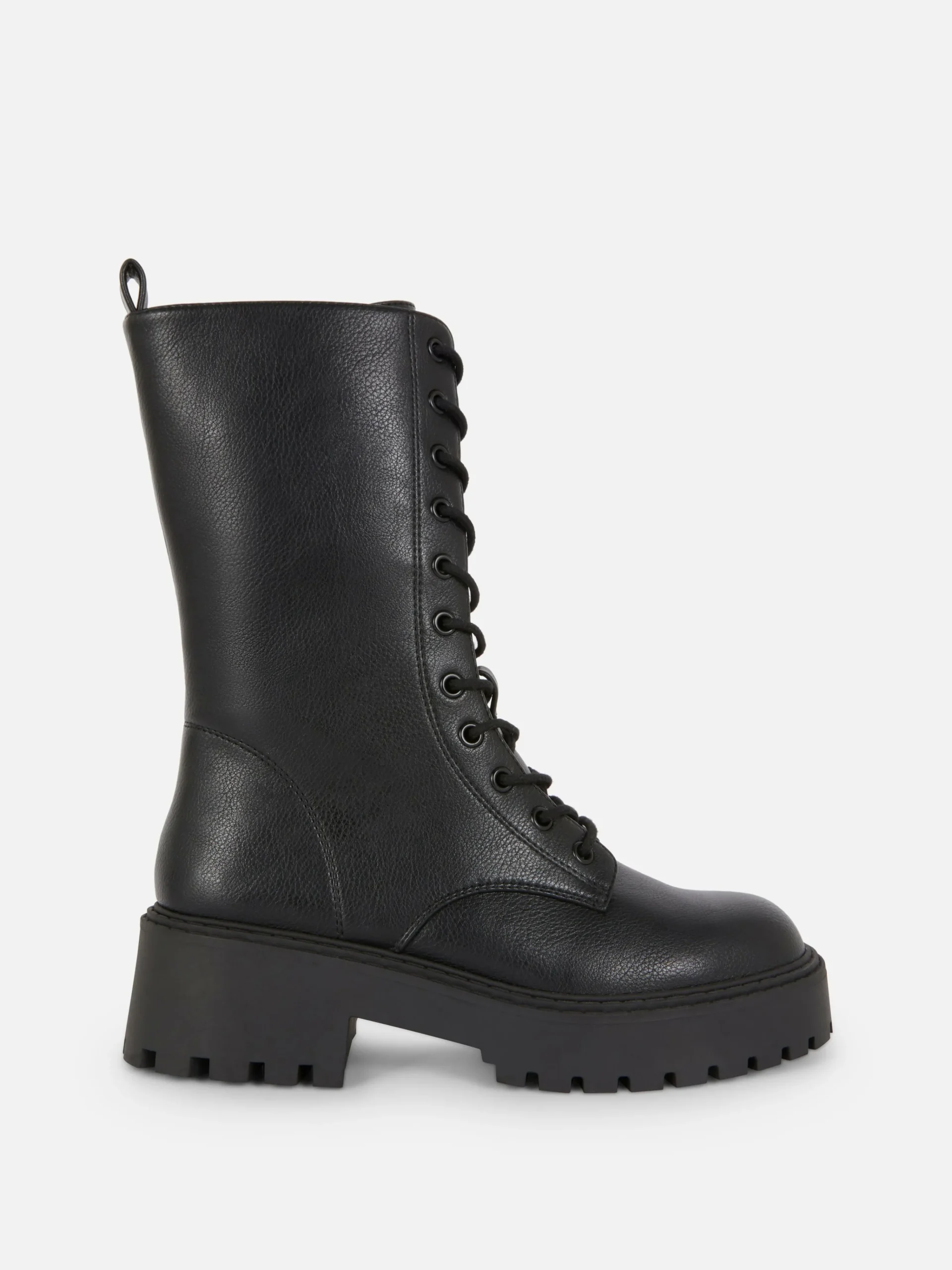 Chunky Lace-Up Biker Boots|Primark Outlet