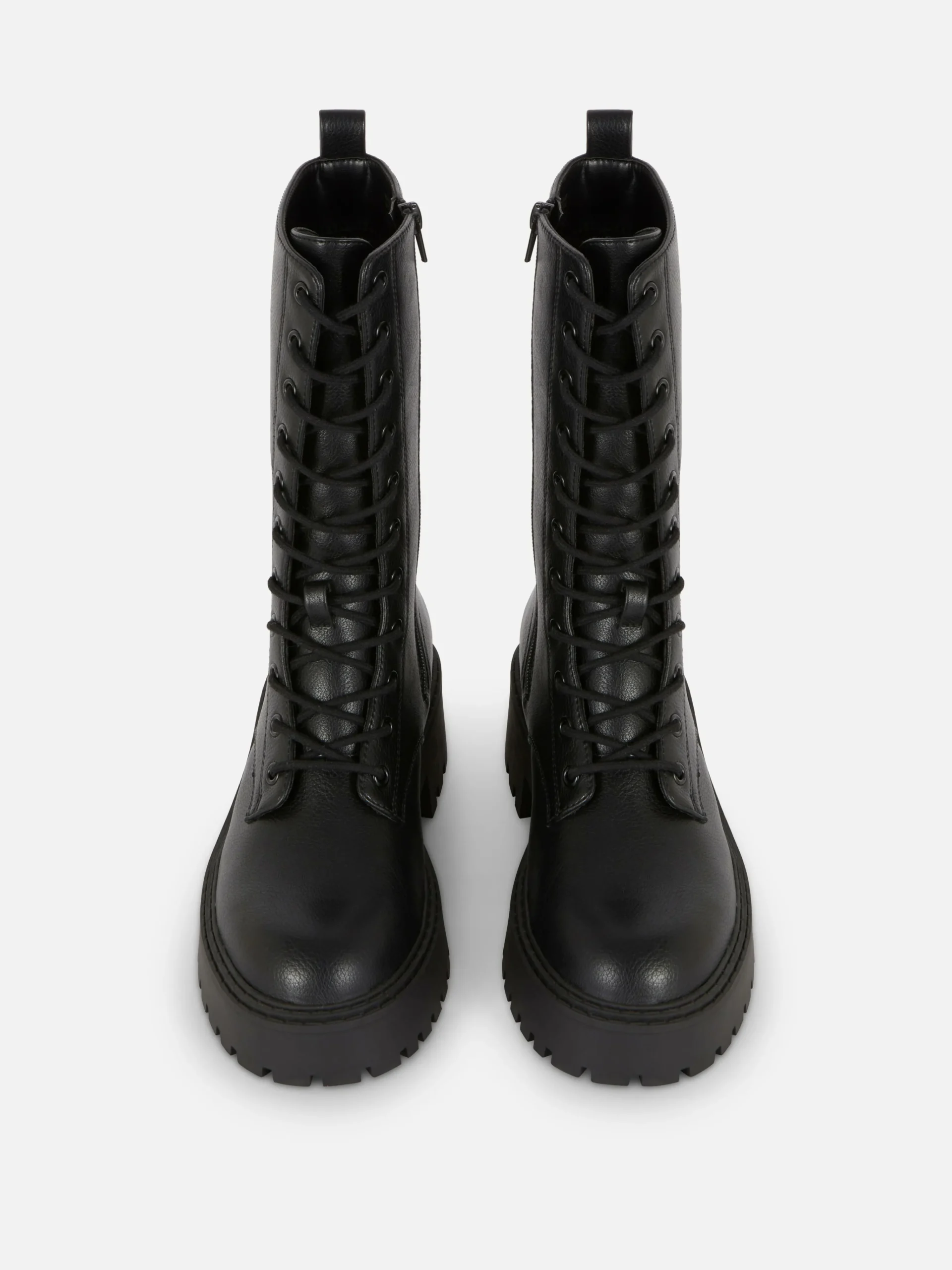 Chunky Lace-Up Biker Boots|Primark Outlet