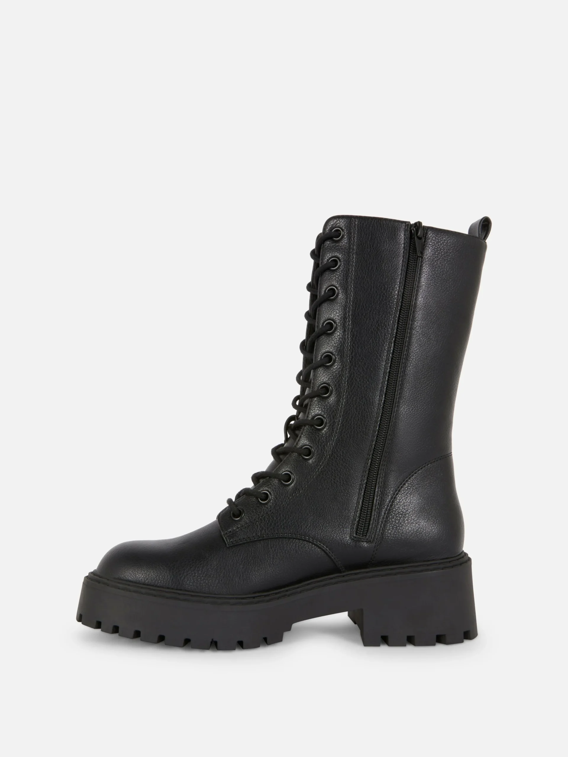 Chunky Lace-Up Biker Boots|Primark Outlet