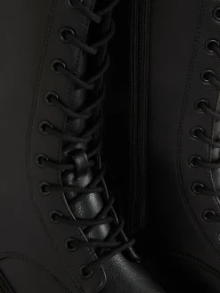 Chunky Lace-Up Biker Boots|Primark Outlet