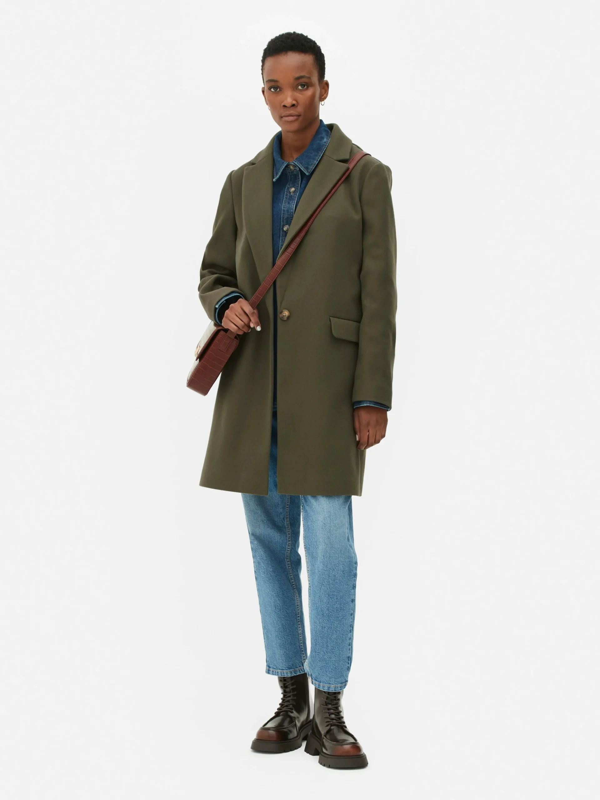 Classic Single-Breasted Coat|Primark Clearance