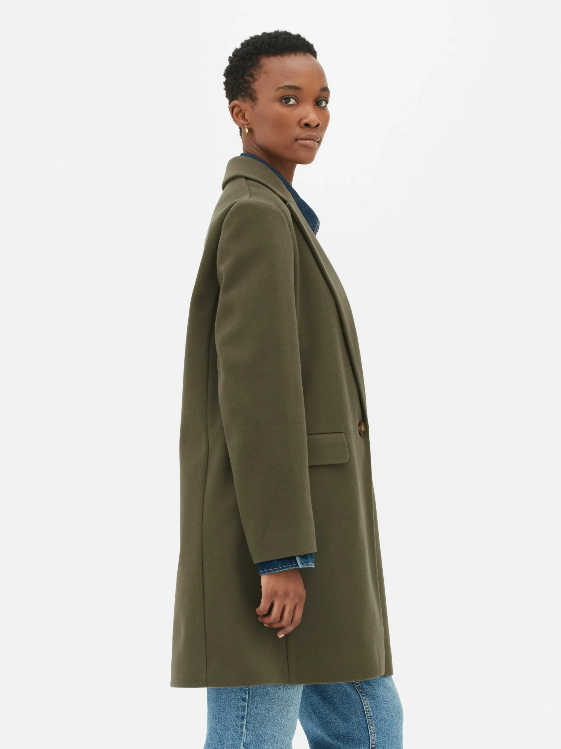 Classic Single-Breasted Coat|Primark Clearance