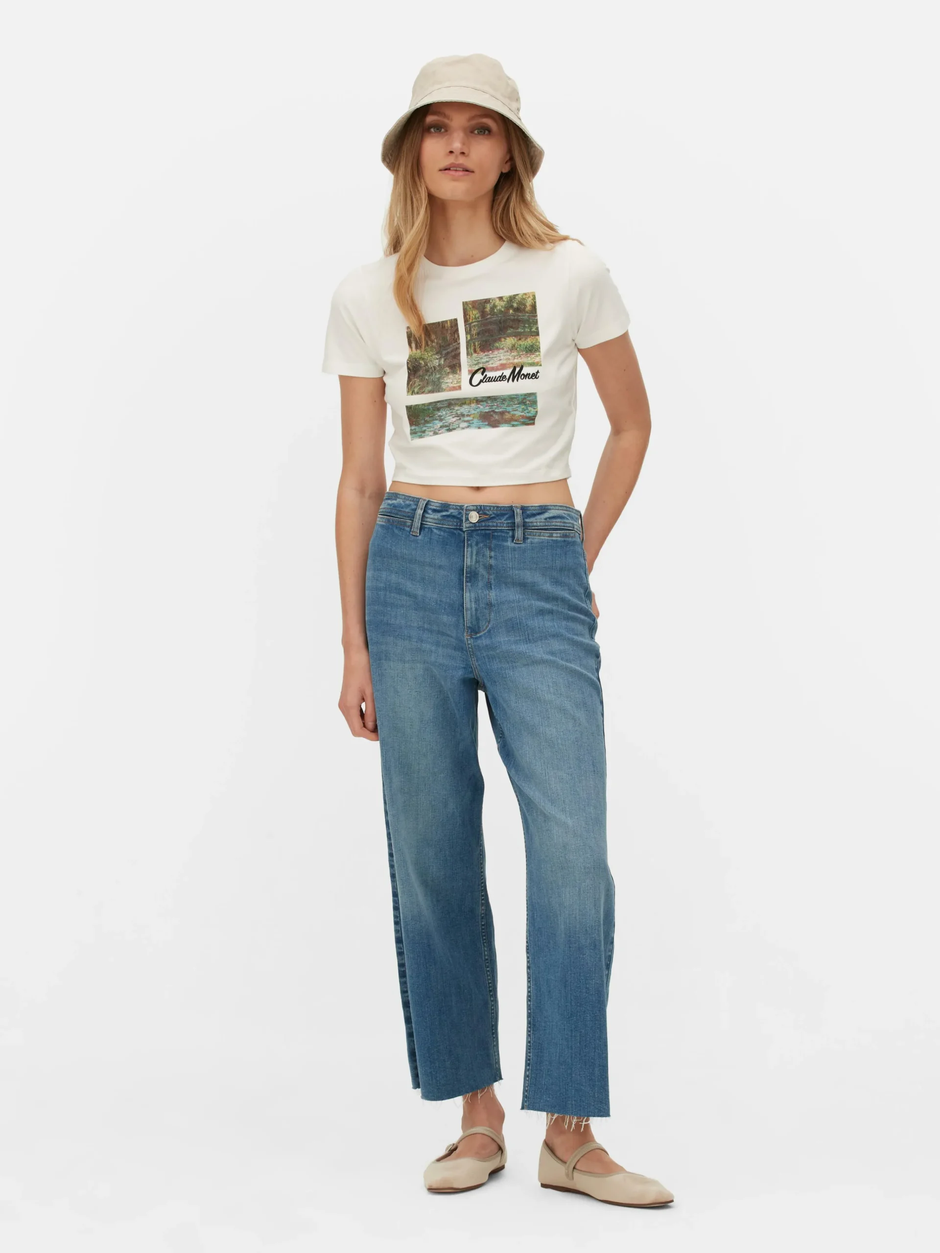 Claude Monet Graphic Cropped T-Shirt|Primark Sale
