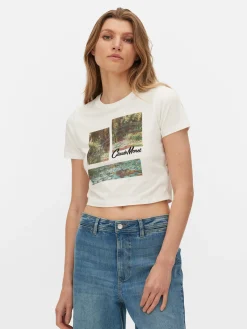 Claude Monet Graphic Cropped T-Shirt|Primark Sale