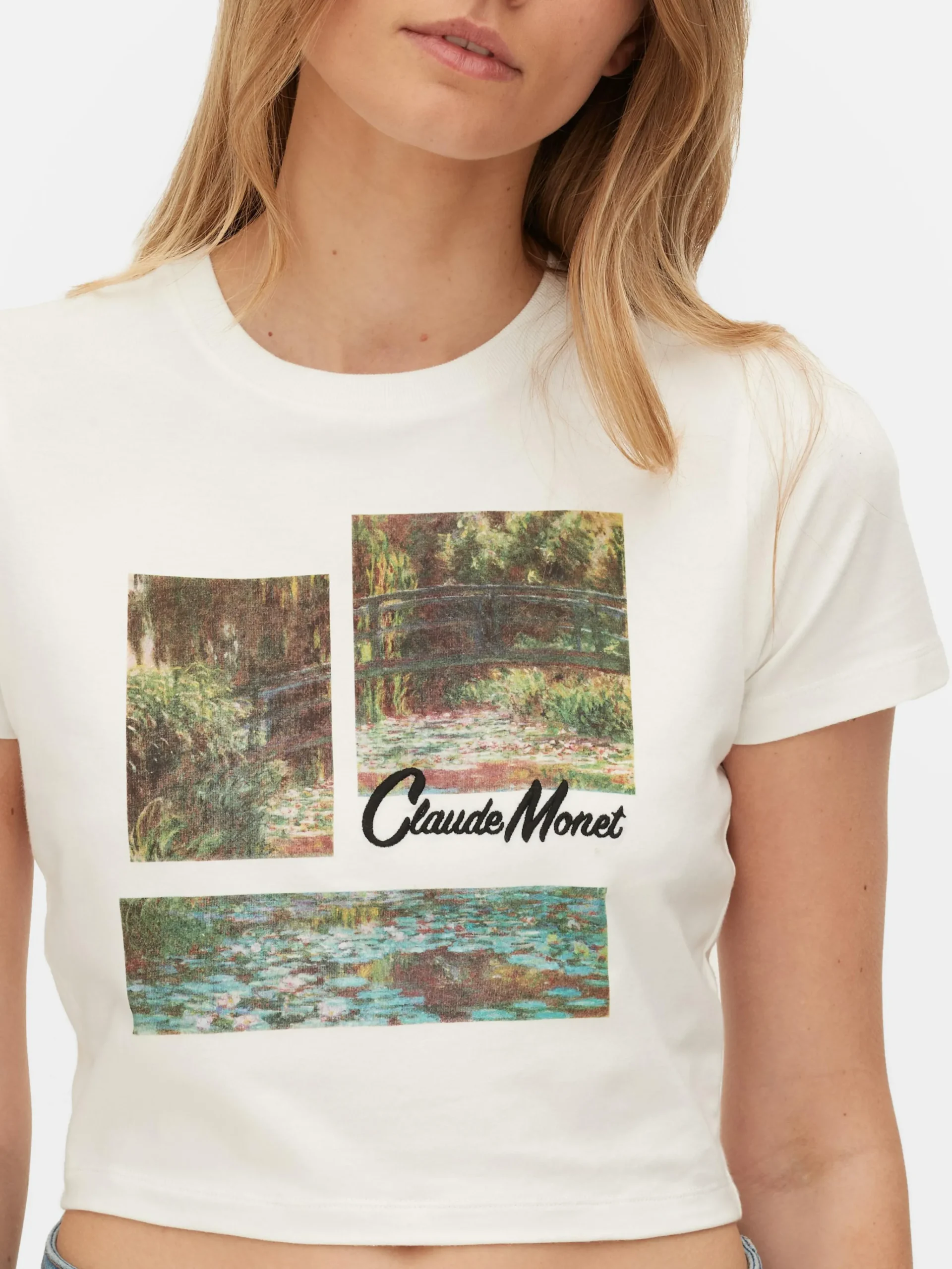 Claude Monet Graphic Cropped T-Shirt|Primark Sale