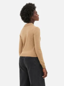 Collared Long Sleeve Knit Top|Primark Discount