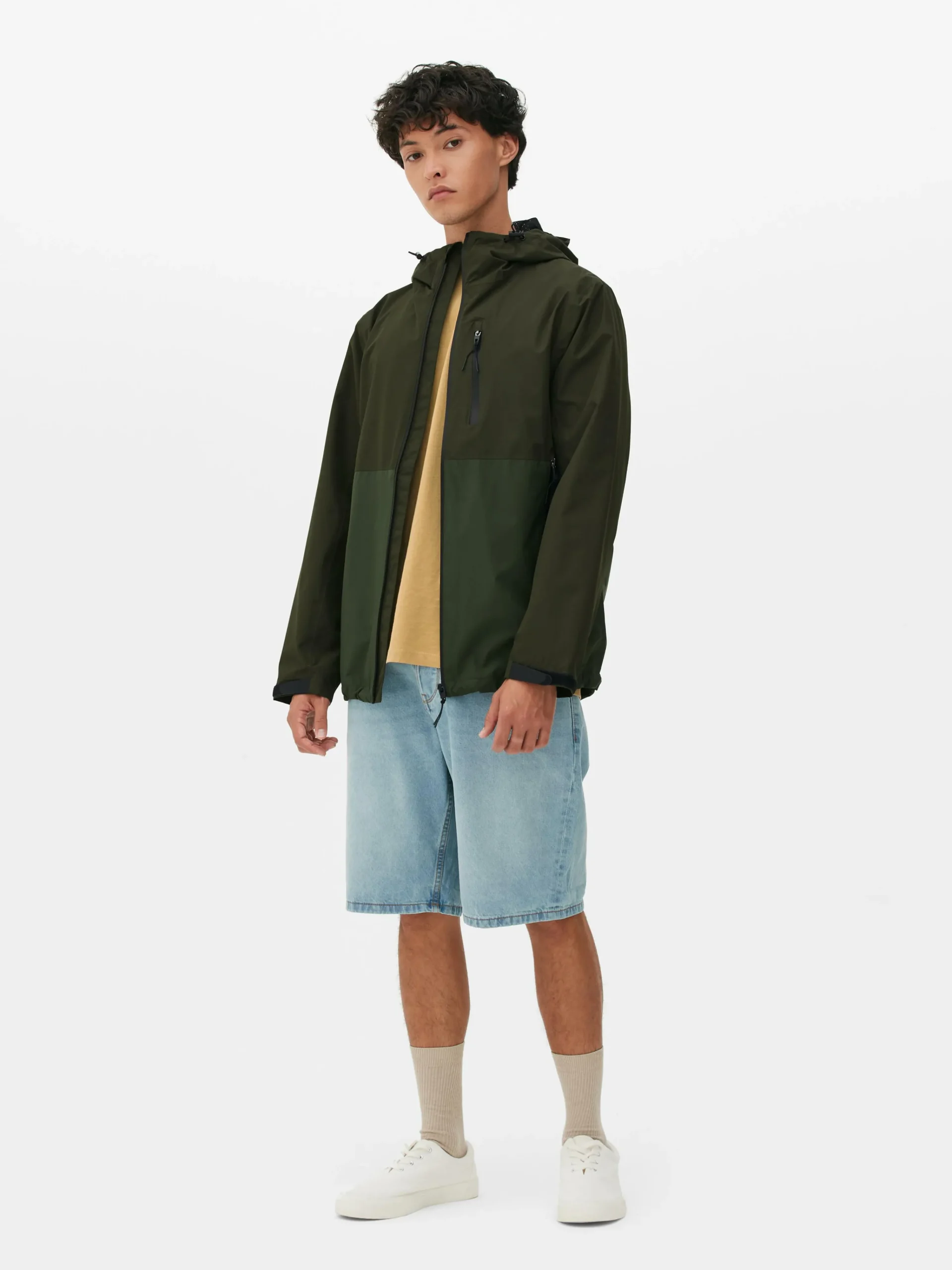 Color Block Multi Pocket Raincoat|Primark Clearance
