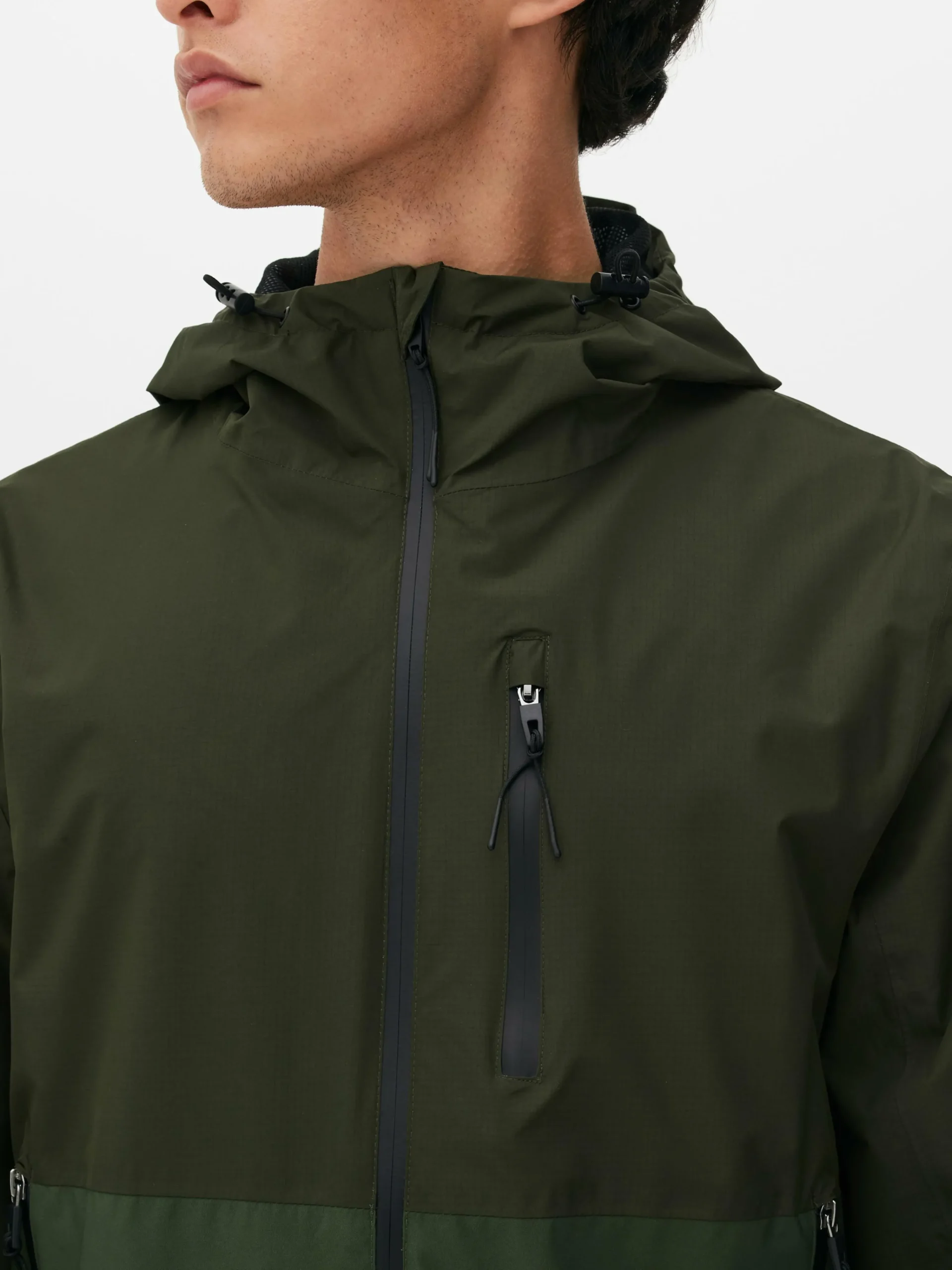 Color Block Multi Pocket Raincoat|Primark Clearance
