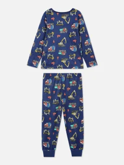 Construction Velour Long Pajamas|Primark Sale