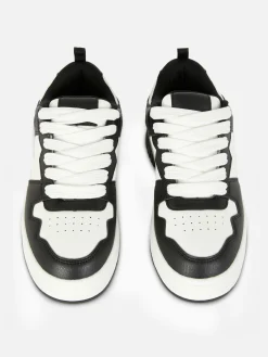 Contrast Panel Lace-Up Sneakers|Primark Sale