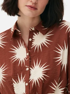 Co-Ord Patterned Tie-Front Crop Shirt|Primark Sale
