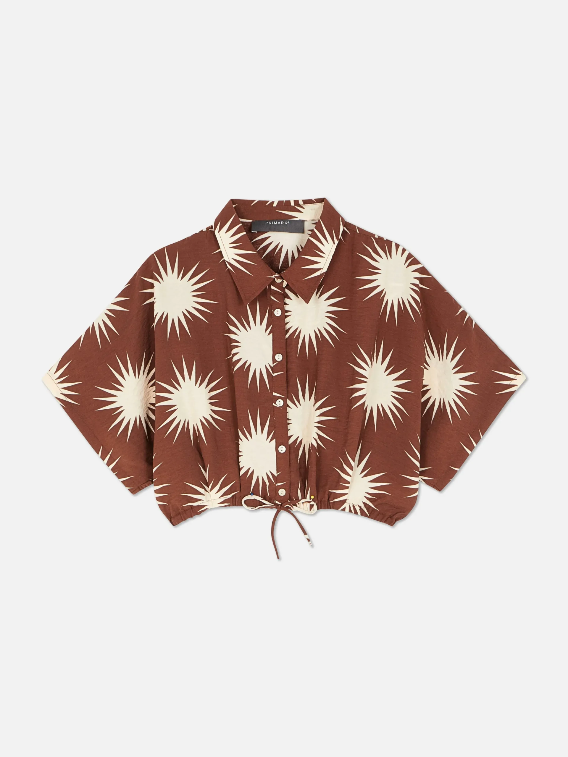 Co-Ord Patterned Tie-Front Crop Shirt|Primark Sale