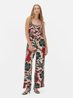 Crepe Texture Tie Jumpsuit|Primark New