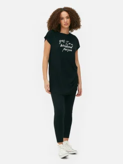 Crew Neck Long T-Shirt|Primark