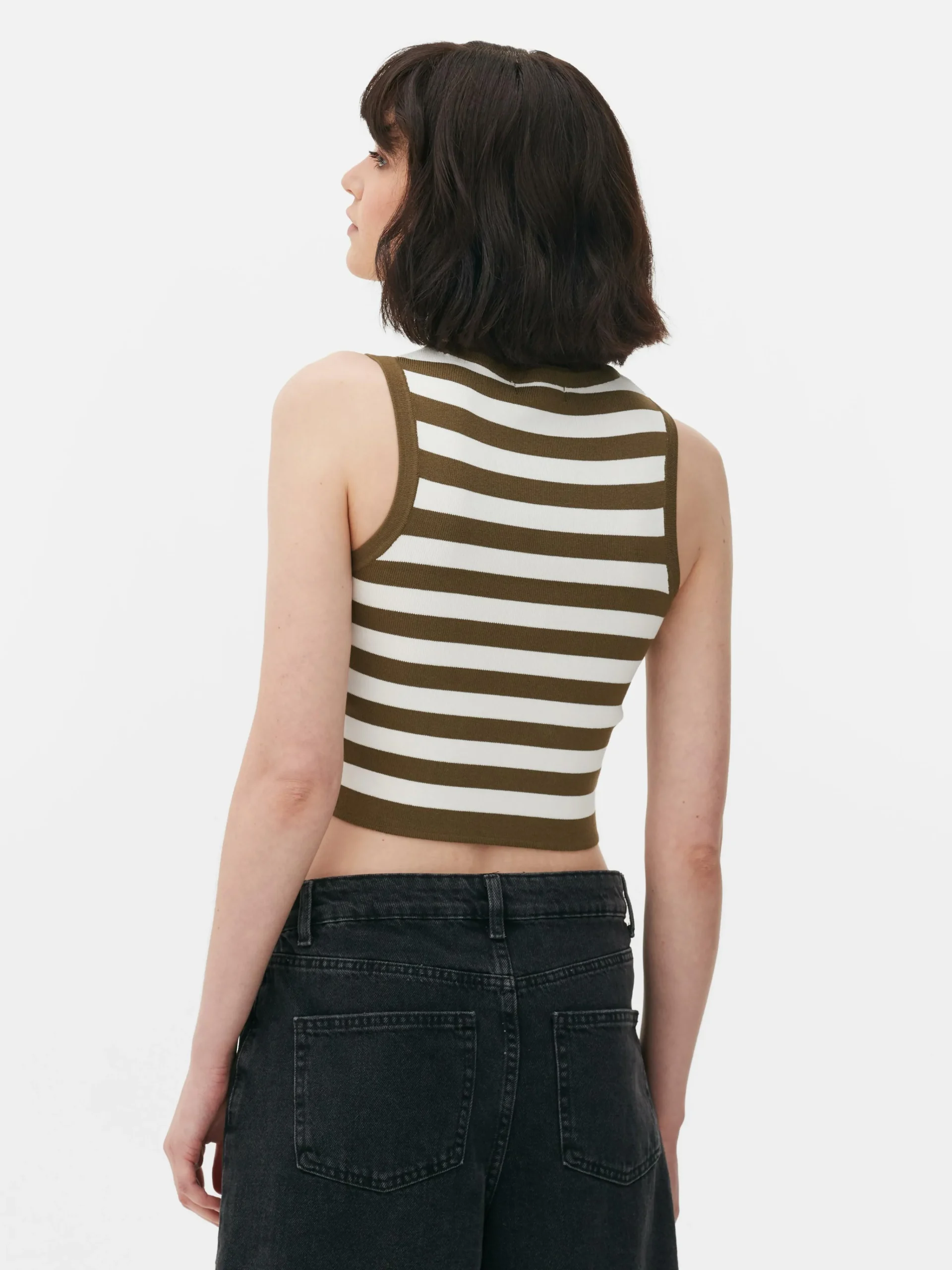 Crew Neck Ribbed Cropped Tank|Primark Online