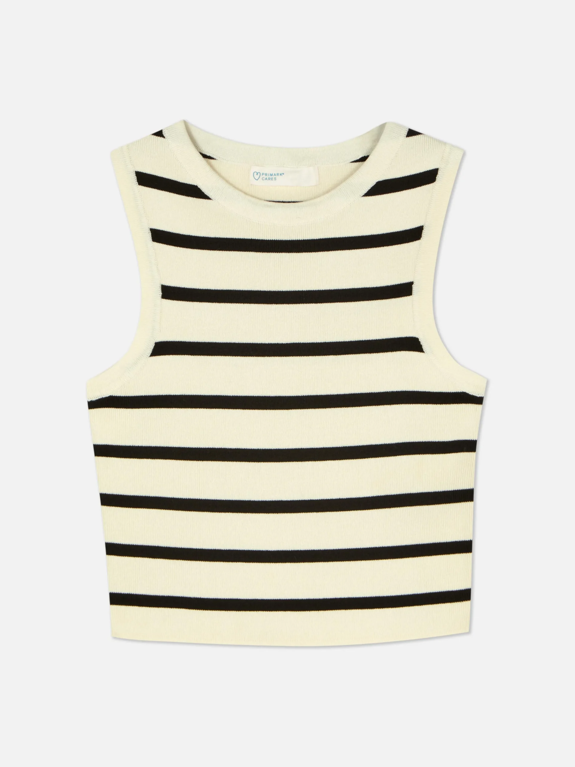 Crew Neck Ribbed Cropped Tank|Primark Hot